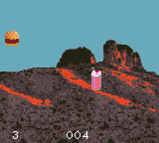 Hamburgers En Route to Switzerland — игра для Game Gear с гамбургером в главной роли Hamburgers En Route to Switzerland — игра для Game Gear с гамбургером в главной роли