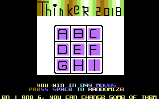 Аддиктивная головоломка Thinker 2018 для Commodore 64 Аддиктивная головоломка Thinker 2018 для Commodore 64
