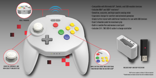 Открыт предзаказ на беспроводные геймпады Tribute64 для Nintendo 64 Открыт предзаказ на беспроводные геймпады Tribute64 для Nintendo 64